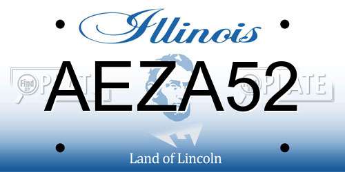 AEZA52 Illinois License Plate