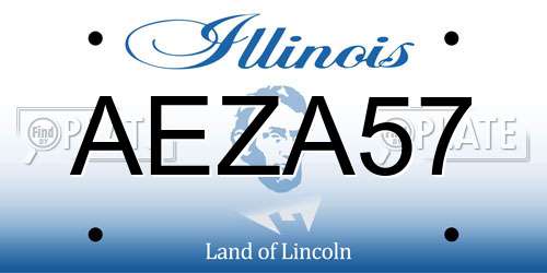 AEZA57 Illinois License Plate