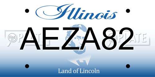 AEZA82 Illinois License Plate