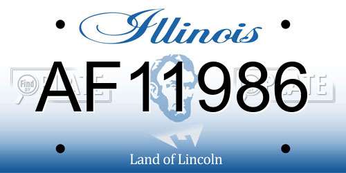 AF11986 Illinois License Plate