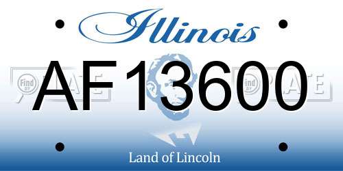 AF13600 Illinois License Plate