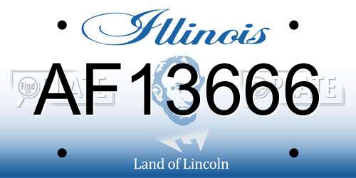 AF13666 Illinois License Plate
