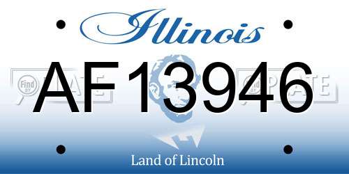 AF13946 Illinois License Plate