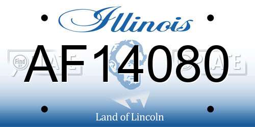 AF14080 Illinois License Plate
