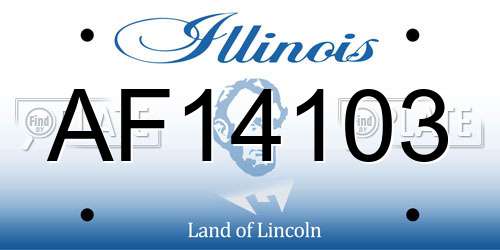 AF14103 Illinois License Plate