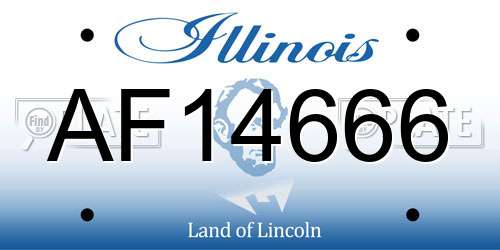 AF14666 Illinois License Plate