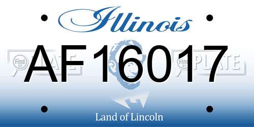 AF16017 Illinois License Plate