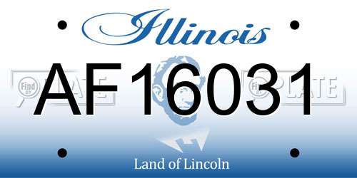 AF16031 Illinois License Plate