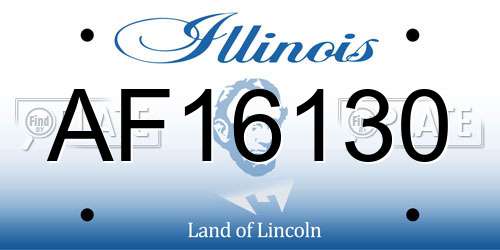 AF16130 Illinois License Plate