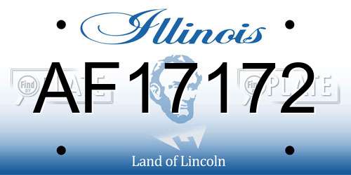AF17172 Illinois License Plate