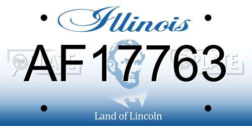 AF17763 Illinois License Plate
