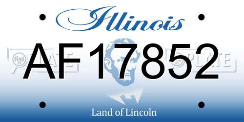 AF17852 Illinois License Plate