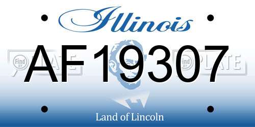 AF19307 Illinois License Plate