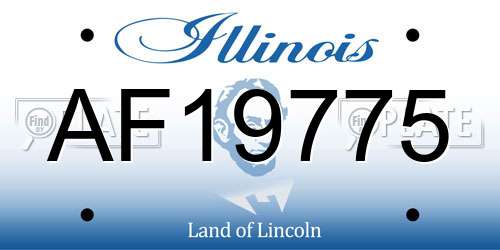 AF19775 Illinois License Plate