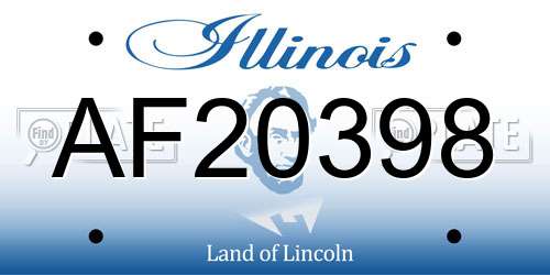 AF20398 Illinois License Plate
