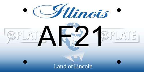 AF21 Illinois License Plate