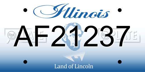 AF21237 Illinois License Plate