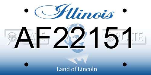 AF22151 Illinois License Plate