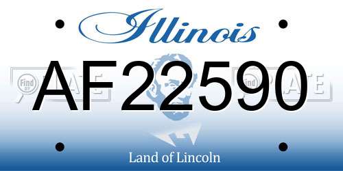 AF22590 Illinois License Plate