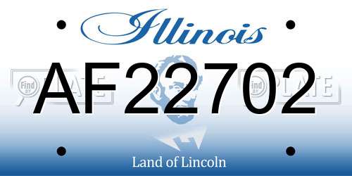 AF22702 Illinois License Plate