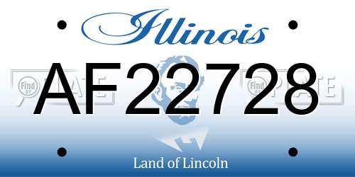 AF22728 Illinois License Plate