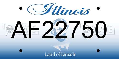 AF22750 Illinois License Plate