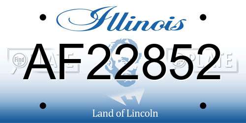 AF22852 Illinois License Plate