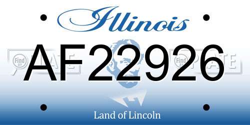AF22926 Illinois License Plate
