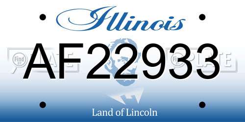 AF22933 Illinois License Plate