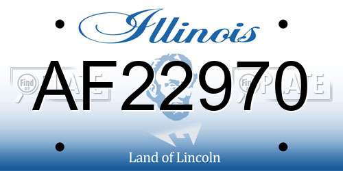 AF22970 Illinois License Plate