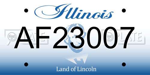 AF23007 Illinois License Plate