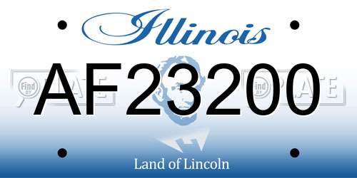 AF23200 Illinois License Plate