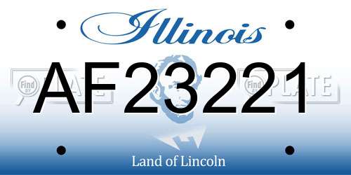 AF23221 Illinois License Plate