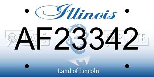 AF23342 Illinois License Plate