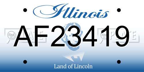 AF23419 Illinois License Plate