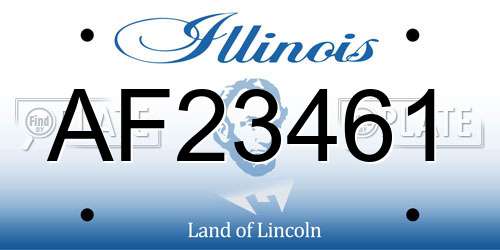 AF23461 Illinois License Plate