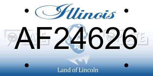 AF24626 Illinois License Plate