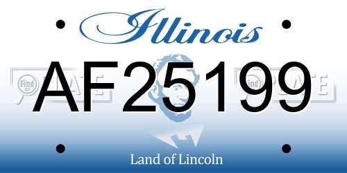 AF25199 Illinois License Plate