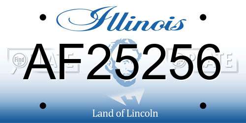 AF25256 Illinois License Plate
