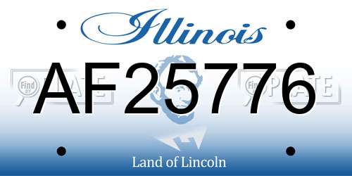AF25776 Illinois License Plate
