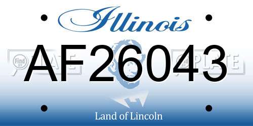 AF26043 Illinois License Plate