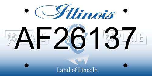 AF26137 Illinois License Plate