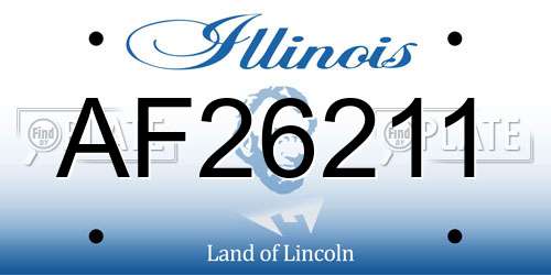 AF26211 Illinois License Plate