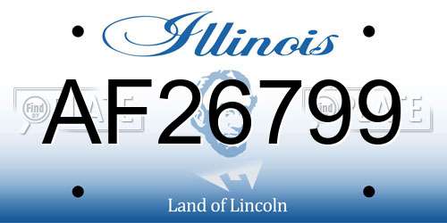 AF26799 Illinois License Plate