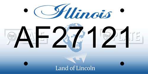 AF27121 Illinois License Plate