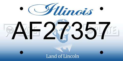 AF27357 Illinois License Plate