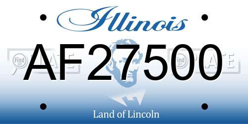 AF27500 Illinois License Plate