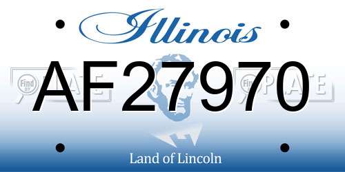 AF27970 Illinois License Plate