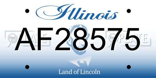 AF28575 Illinois License Plate