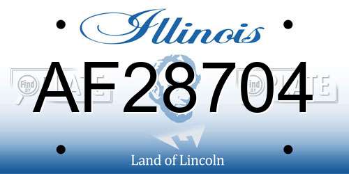 AF28704 Illinois License Plate